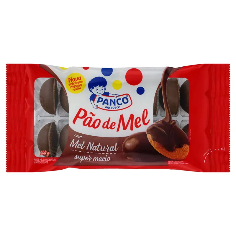 Pão Mel Coberto Chocolate Panco Pacote 200g