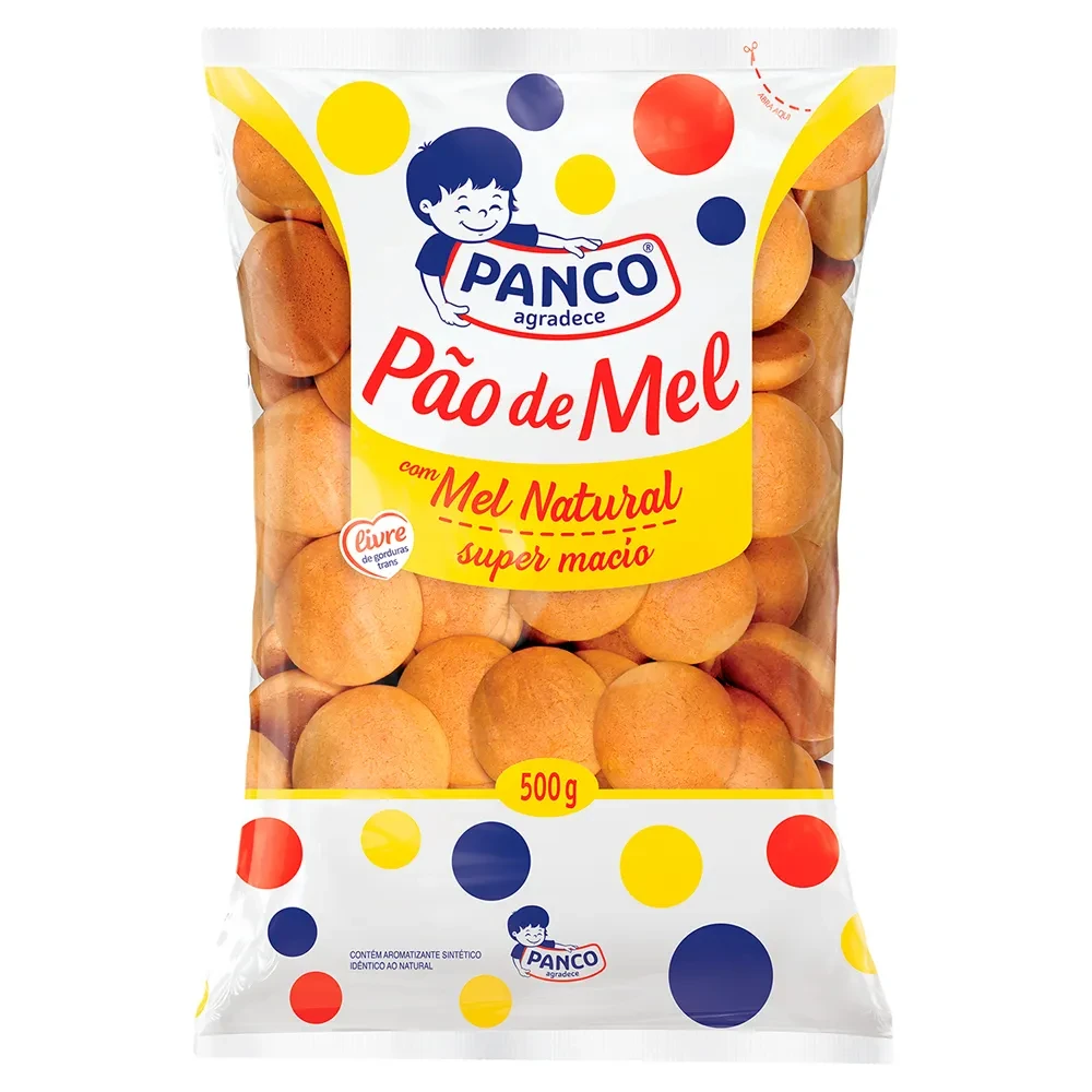 Biscoito Doce Pão Mel Panco Pacote 500g