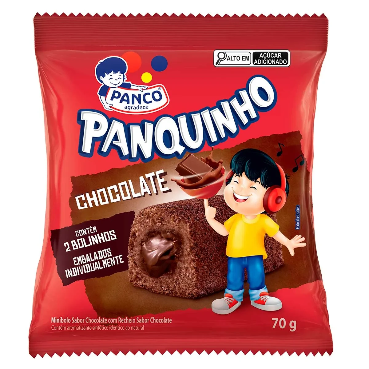 Mini Bolo Panquinho Chocolate Panco Pacote 70g