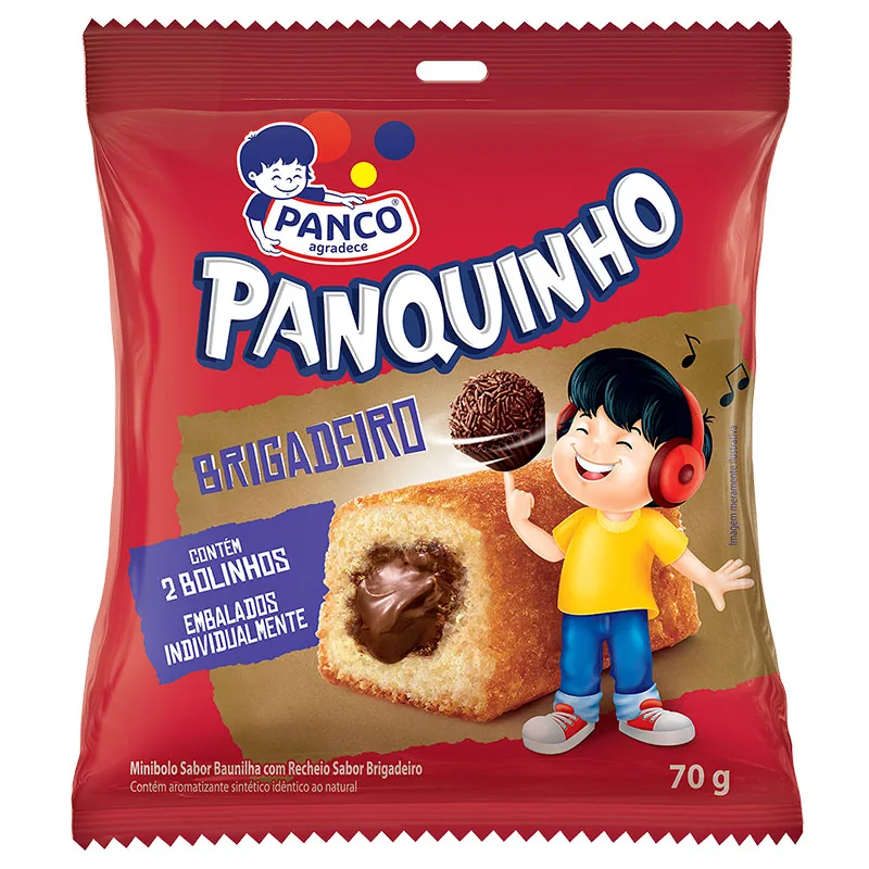 Mini Bolo Panquinho Brigadeiro Panco Pacote 70g
