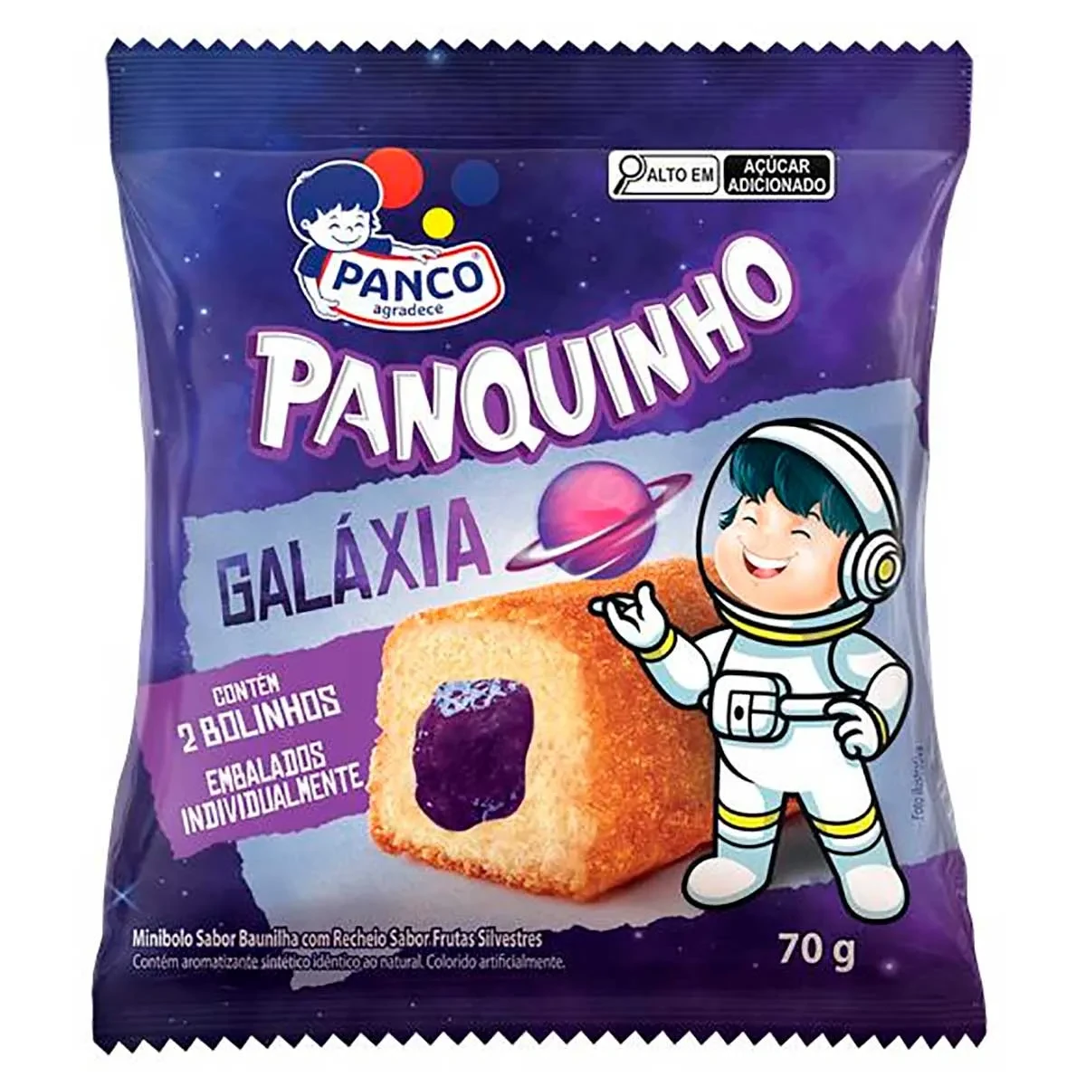 Mini Bolo Panquinho Baunilha Frutas Silvestres Panco Pacote 70g