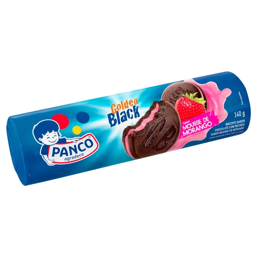Biscoito Recheado Morango Panco Pacote 140g