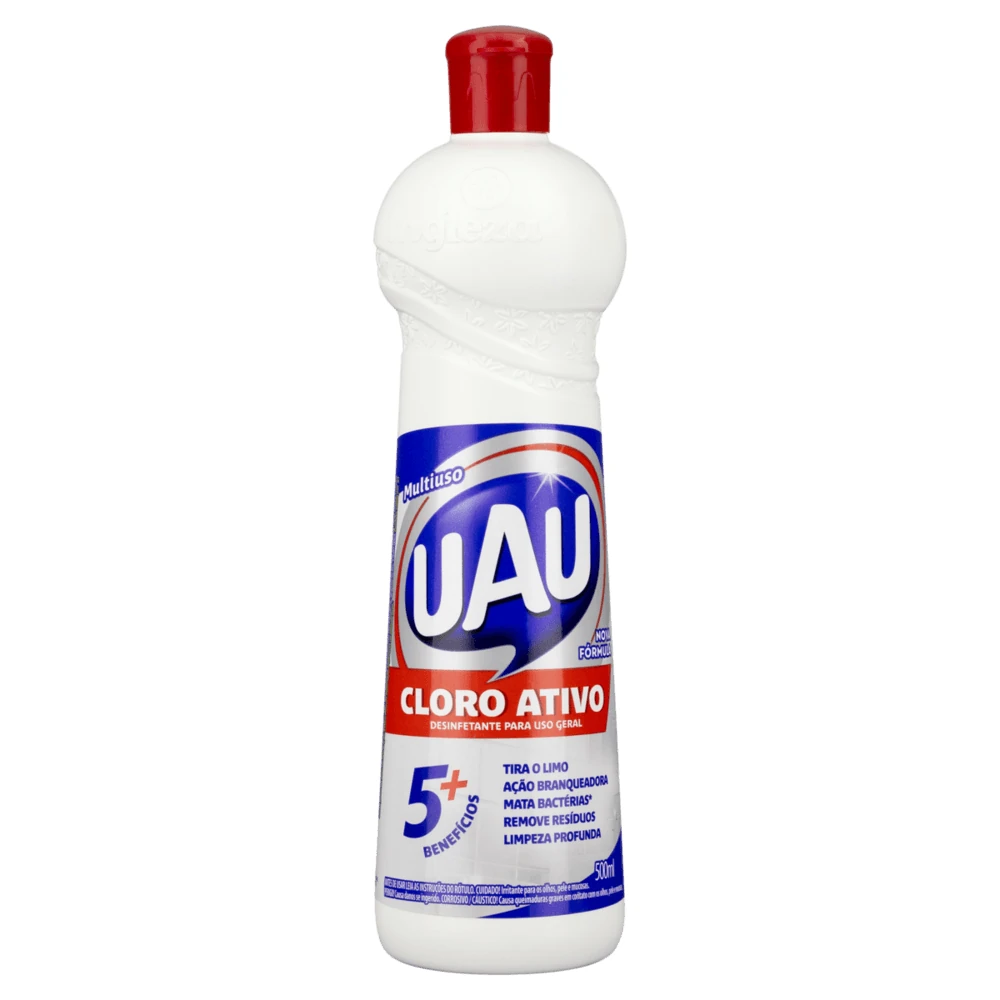 Limpador Cloro Ativo 5 Beneficios Uau Frasco 500ml