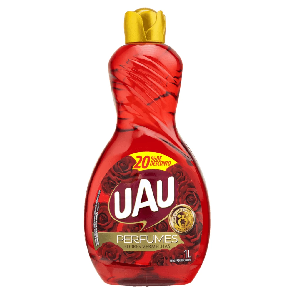 Limpador Multiuso Flores Vermelhas Uau Frasco 1L