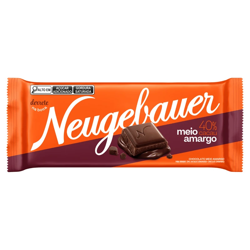 Chocolate Barra Meio Amargo 40% Cacau Neugebauer Tablete 80g