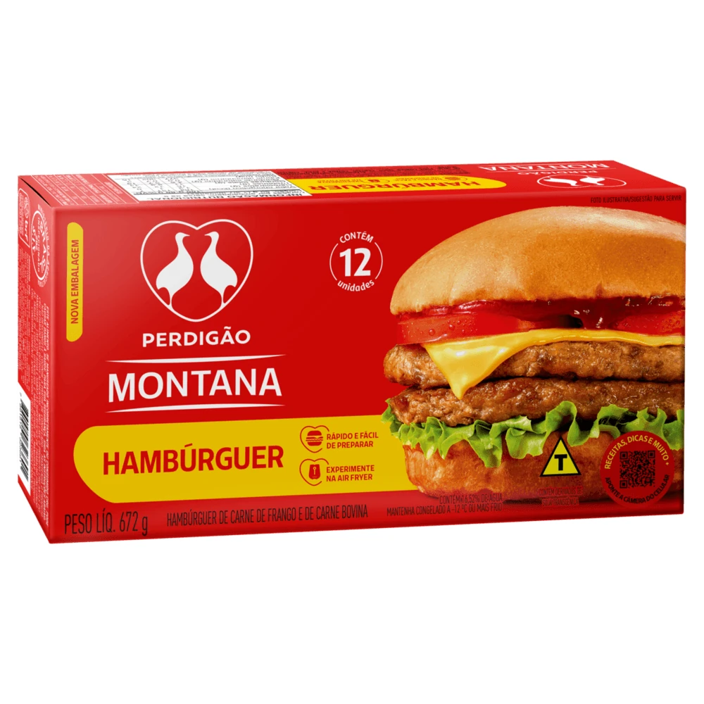 Hambúrguer Congelado Misto Perdigao Caixa 672g