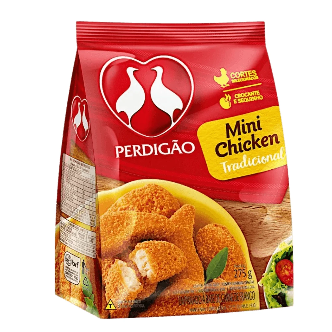 Empanado Frango Congelado Mini Chicken Tradicional Perdigao Pacote 275g