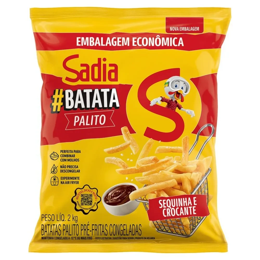 Batata Pre Cozida Congelado Palito Sadia Pacote 2kg