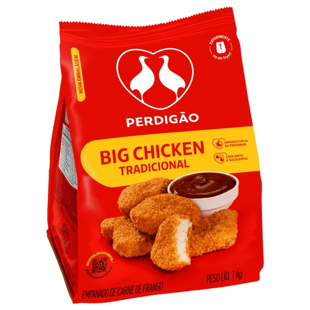 Empanado Frango Congelado Big Chicken Tradicional Perdigao Pacote 1kg