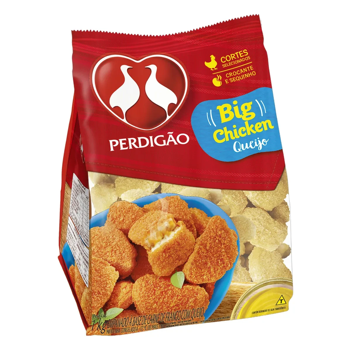 Empanado Frango Congelado Big Chicken Queijo Perdigao Pacote 1kg