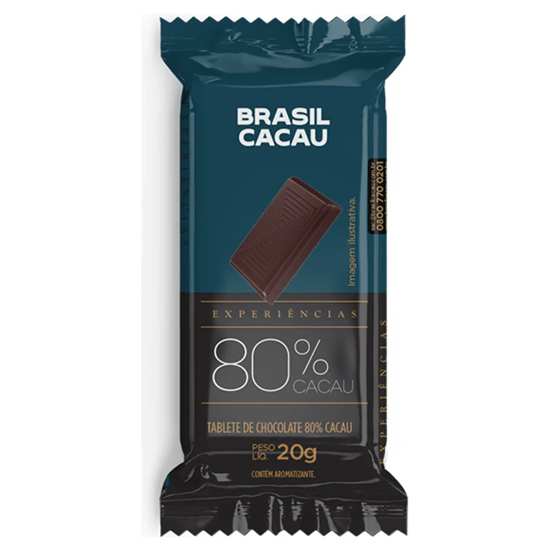 Chocolate Barra 80% Cacau Brasil 20g