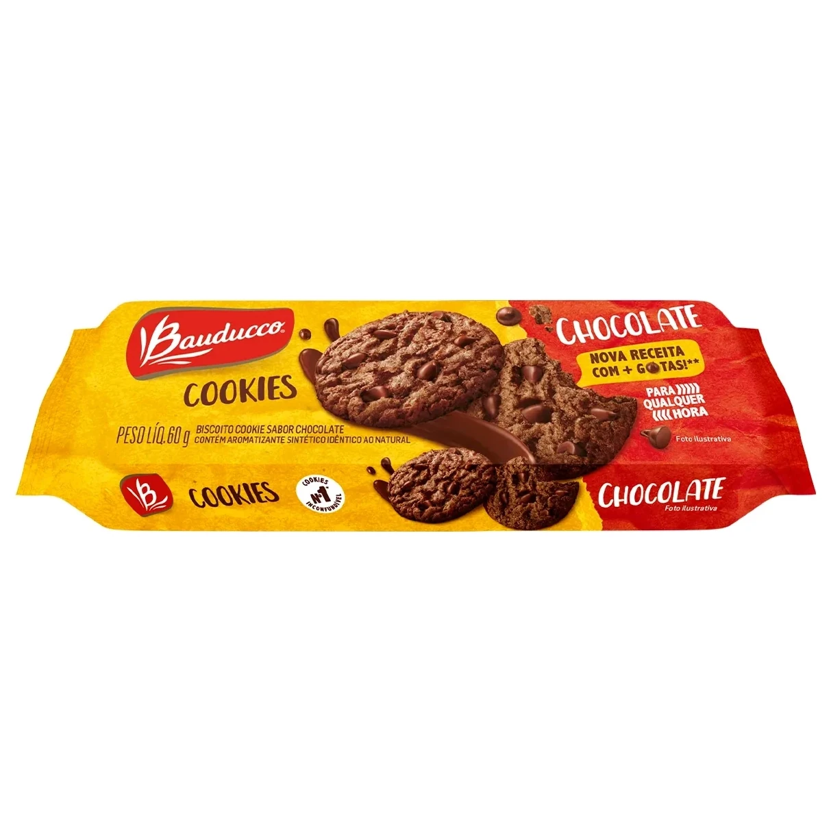 Biscoito Cookies Chocolate Bauducco Pacote 60g