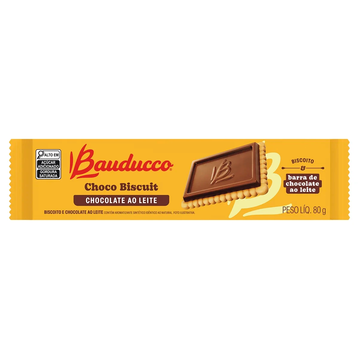 Biscoito Coberto Chocolate Chocobiscuit ao Leite Bauducco Pacote 80g