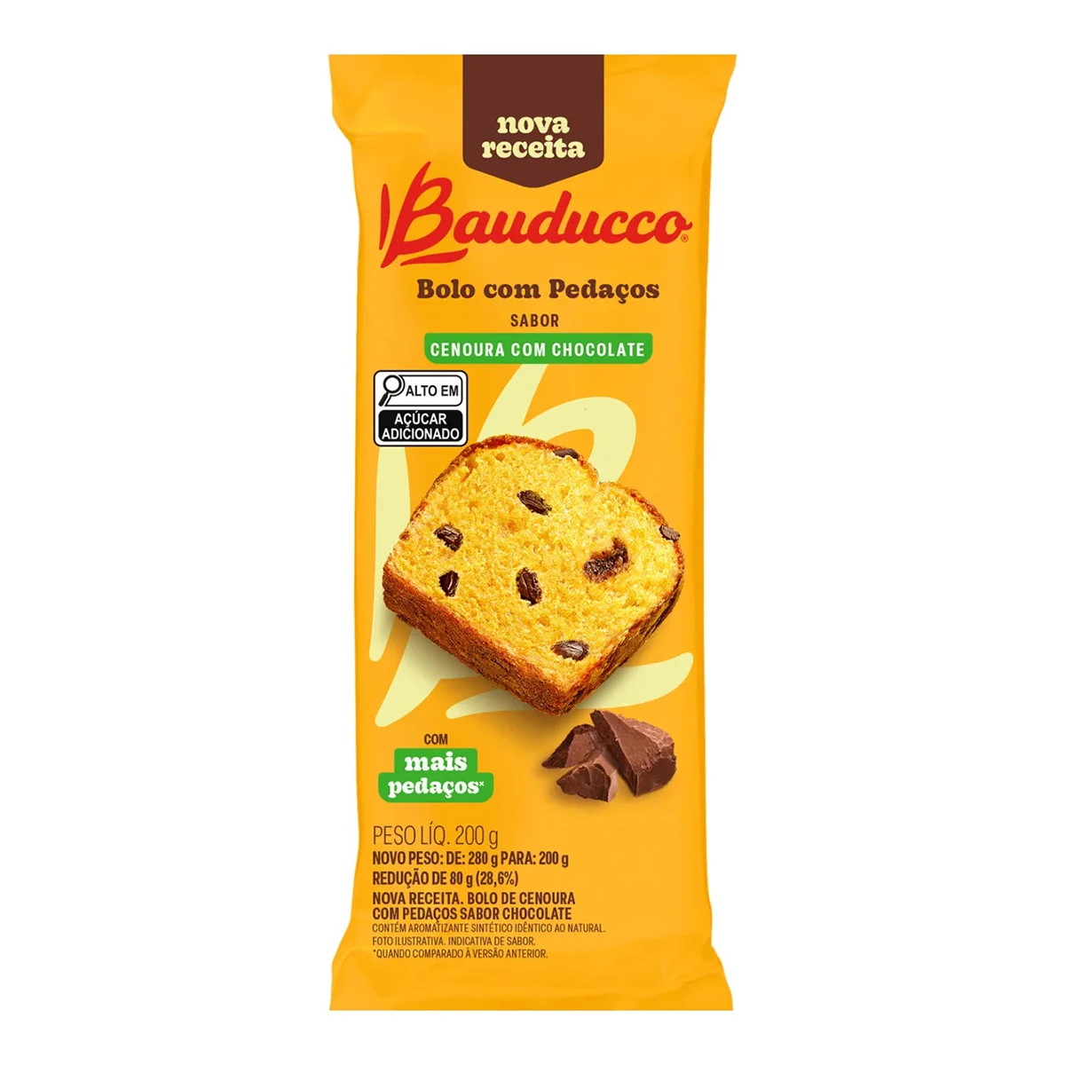 Bolo Cenoura Chocolate Bauducco Pacote 200g