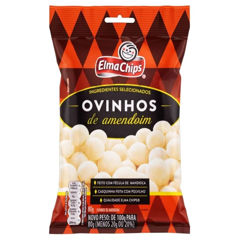Amendoim Confeitado Ovinhos Elma Chips Pacote 65g