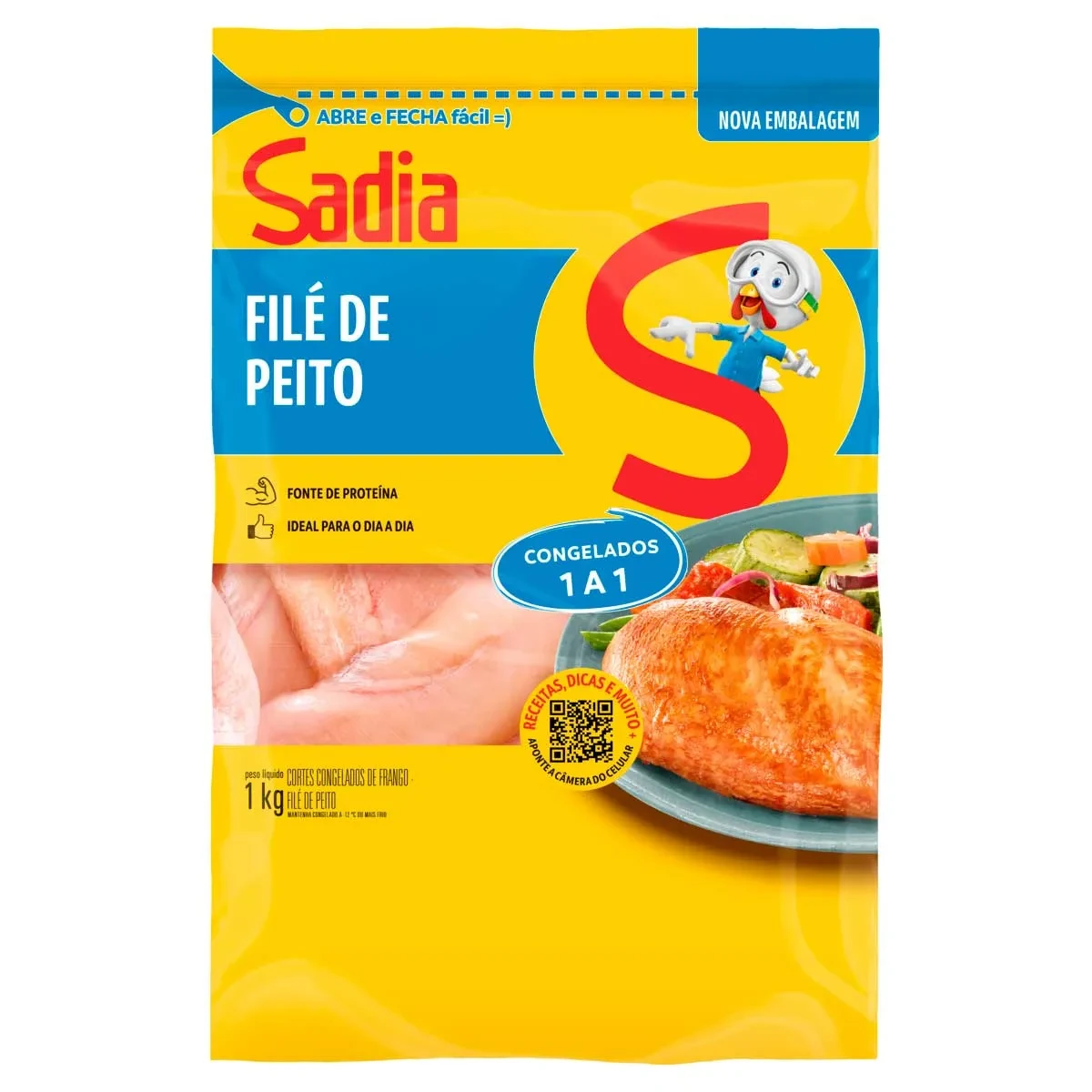 Filé de Peito de Frango Congelado Sadia Zip 1kg