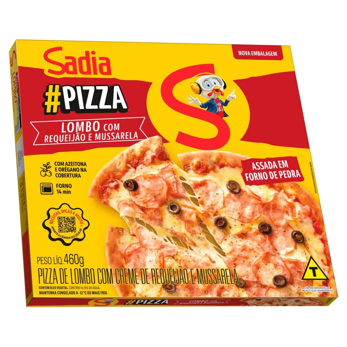 Pizza Congelada Lombo Requeijão E Mussarela Sadia Caixa 460g