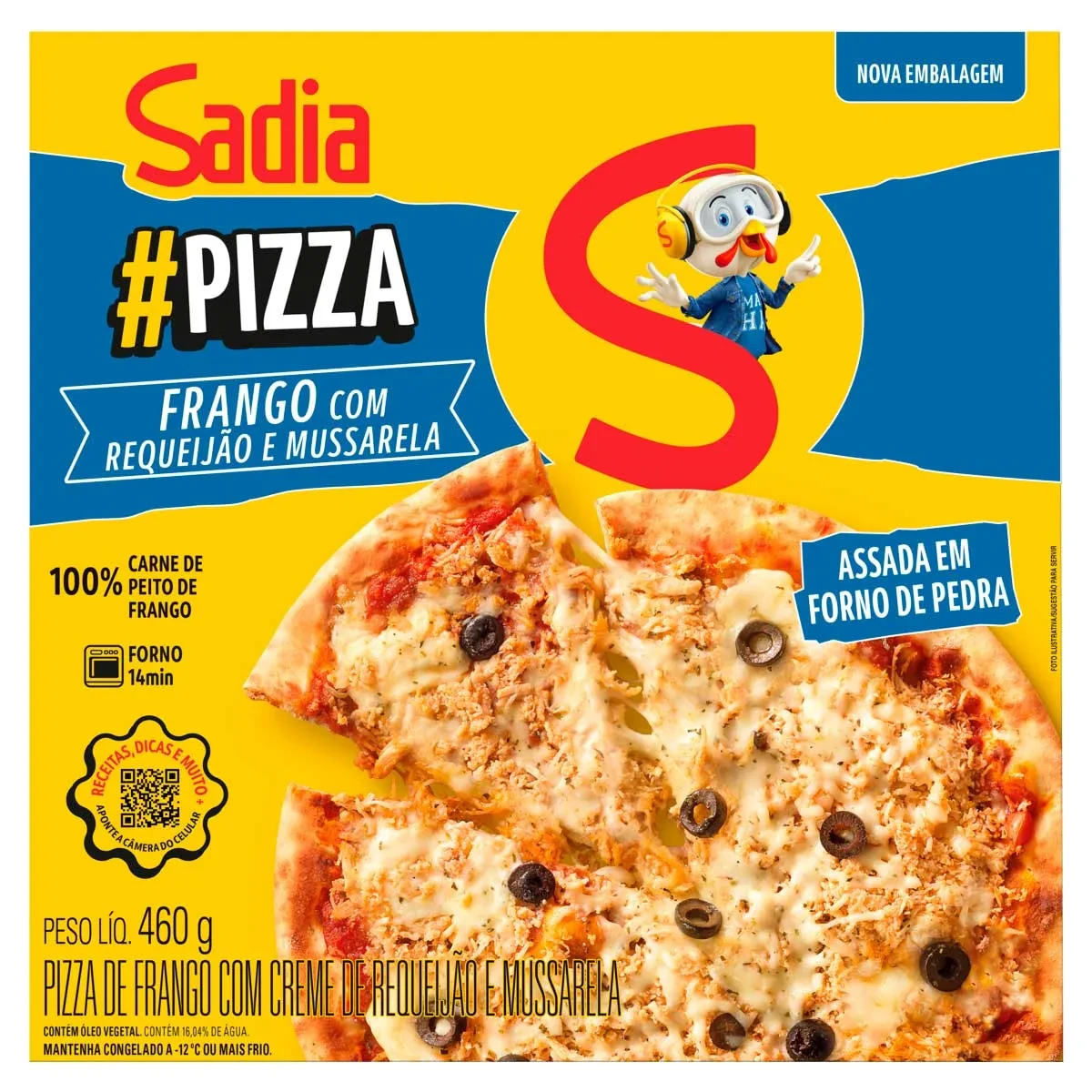 Pizza Congelada Frango Requeijão E Mussarela Sadia Caixa 460g