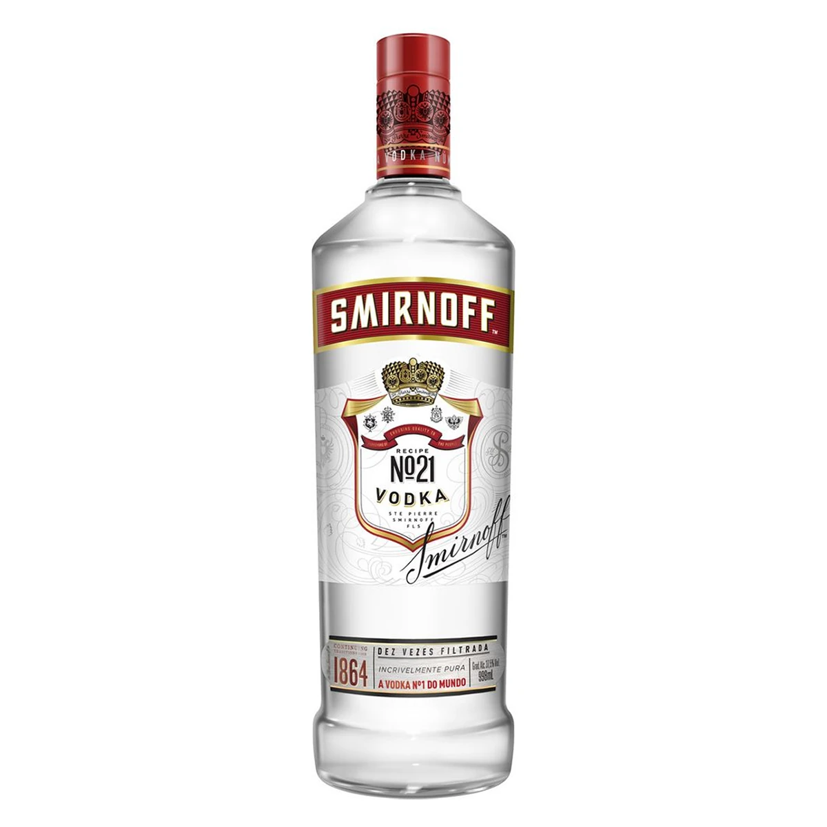 Vodka Nacional Red Tri Destilada Smirnoff Garrafa 998ml