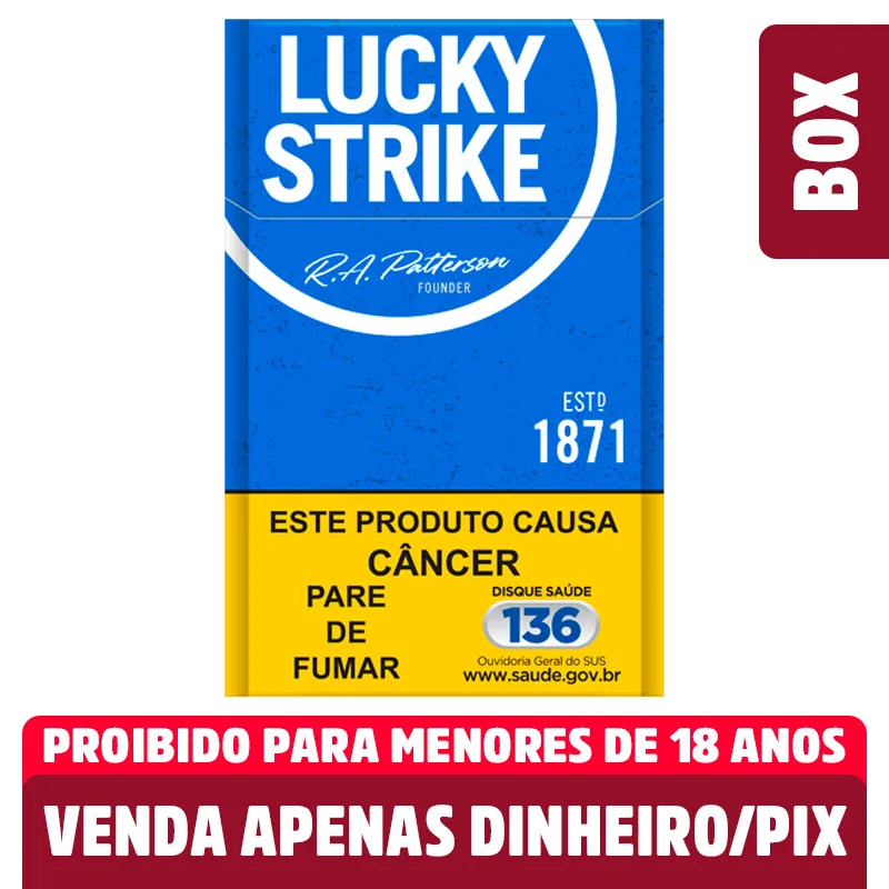 Cigarro Lucky Strike Patterson Box Blue Souza Cruz 20 Unidades