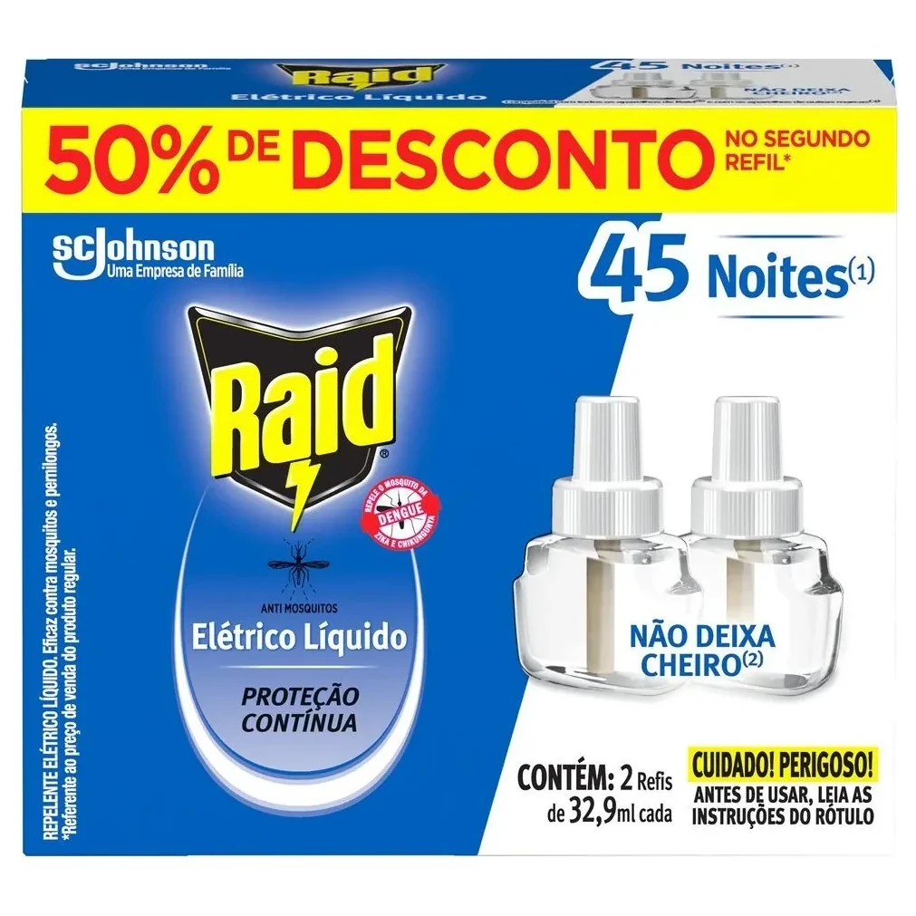 Inseticida Eletrico Líquido Refil Raid Caixa 32ml