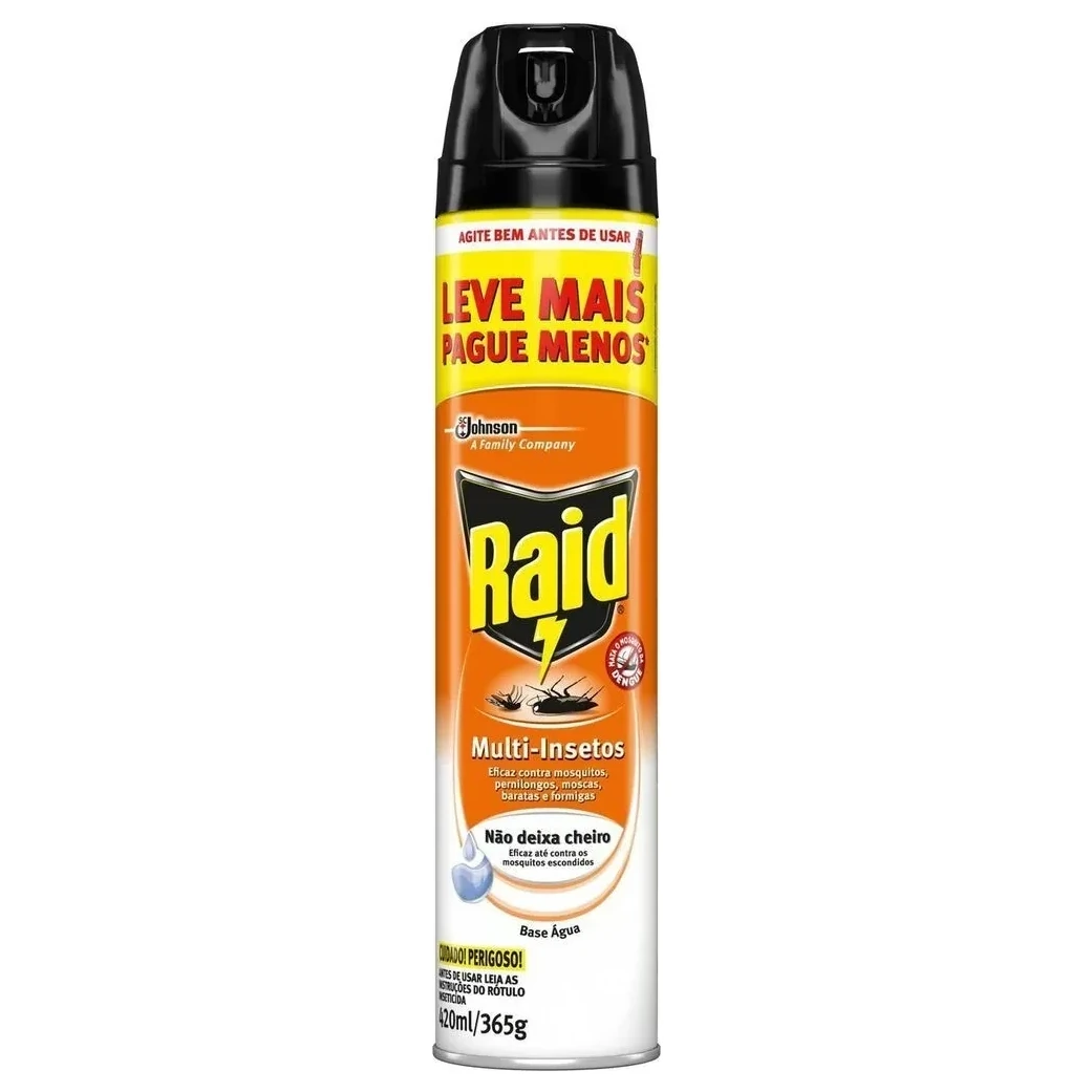 Inseticida Aerossol Base Água Multi Insetos Raid 450ml