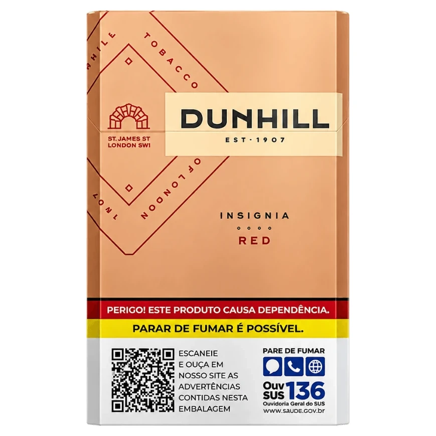 Cigarro Dunhill Box Insignia Red Souza Cruz 20 Unidades