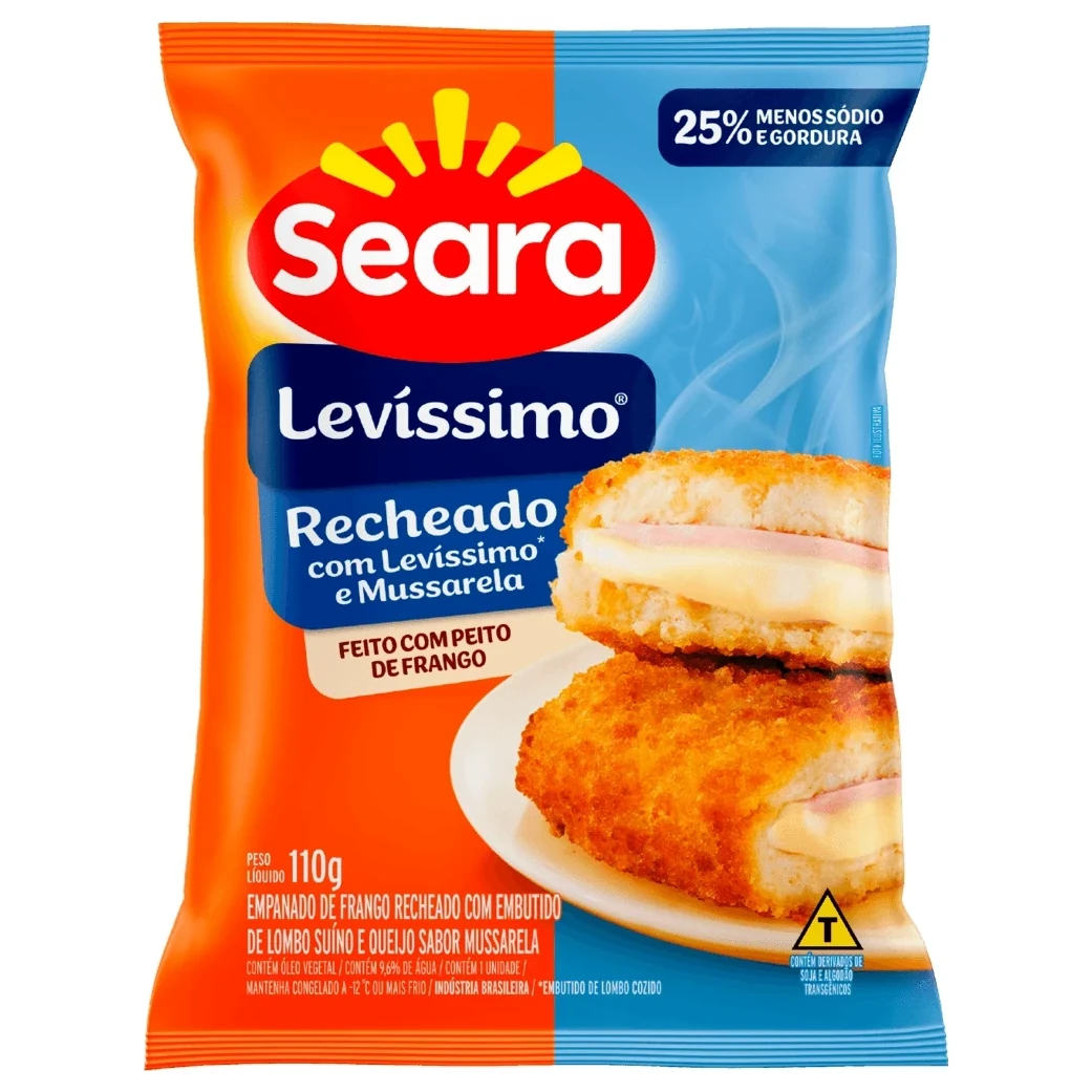Empanado Frango Presunto Queijo Levissimo Seara 110g