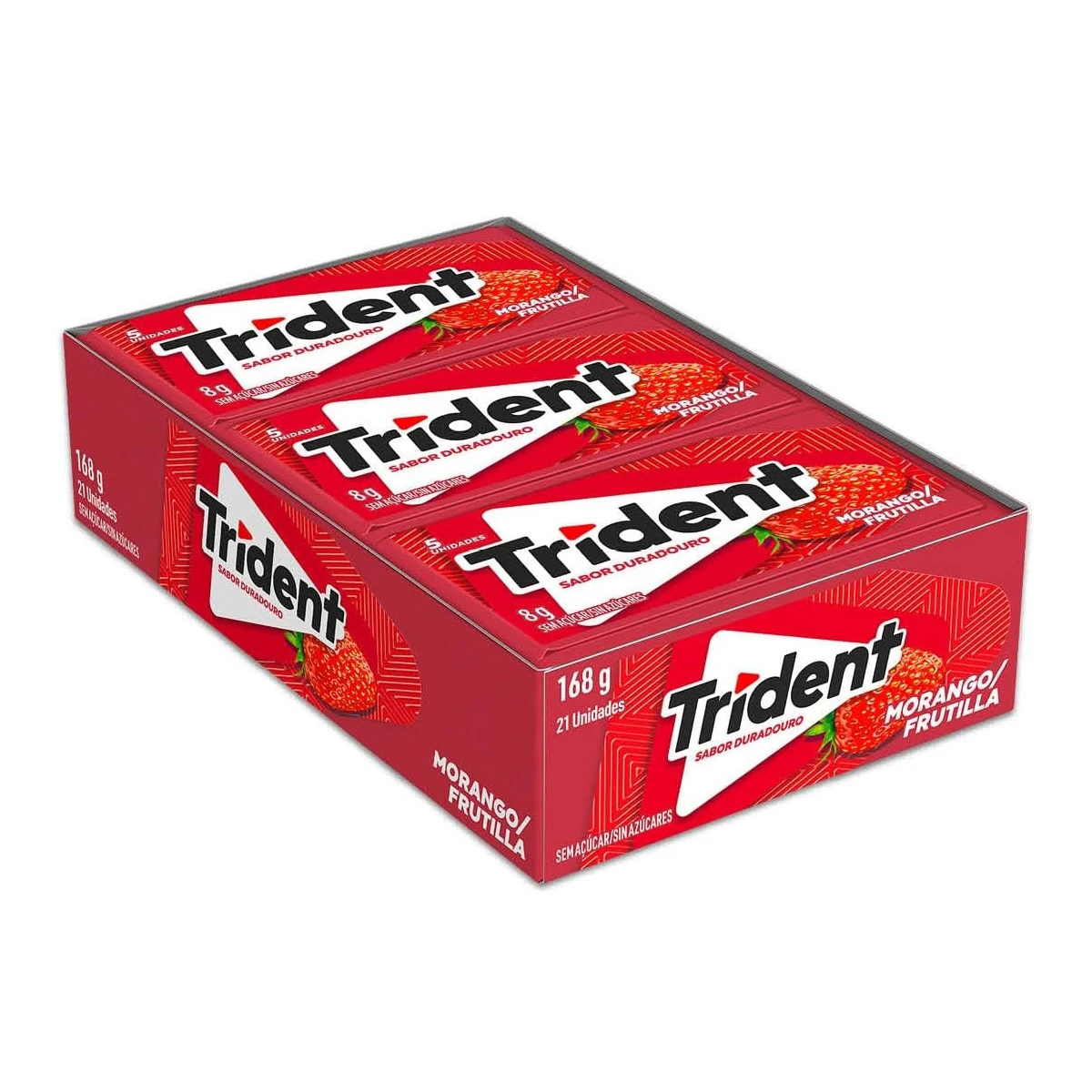 Goma Mascar Morango Trident 8g