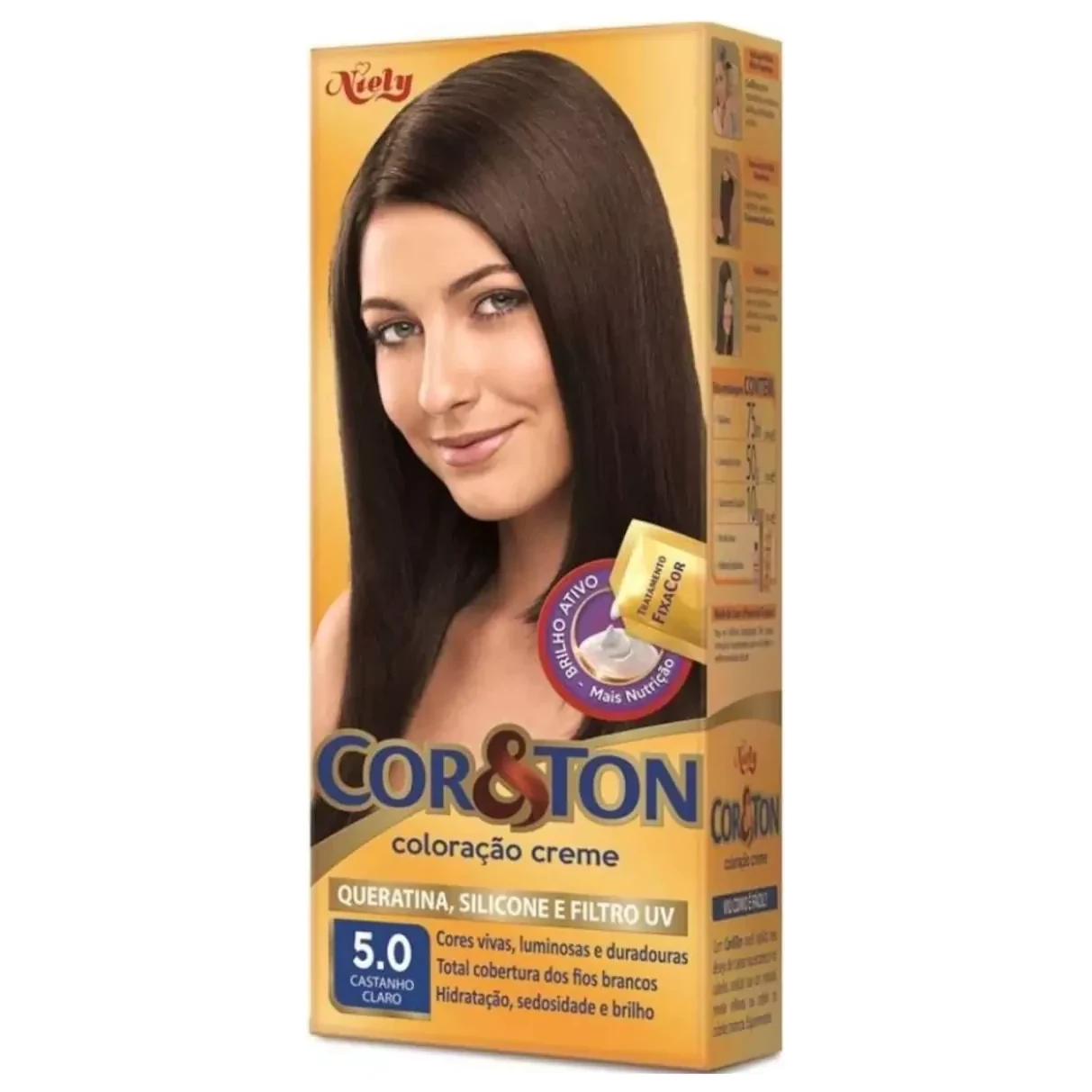 Tintura Cabelo 5.0 Castanho Claro Cor&ton