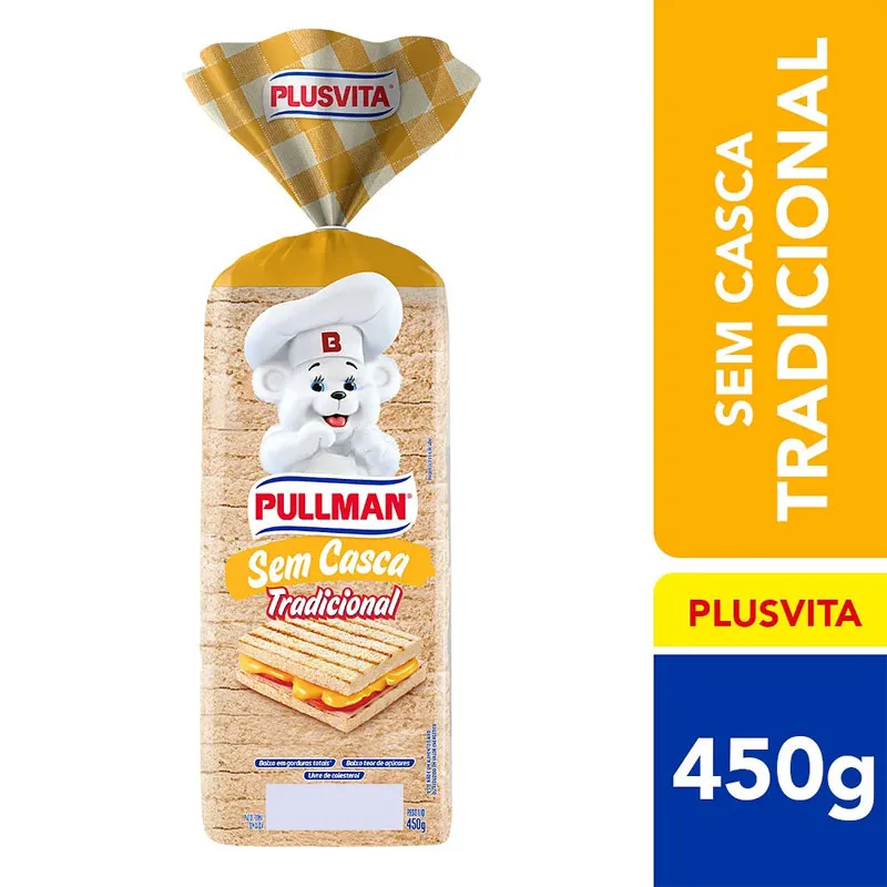 Pão Forma sem Casca PLUS Vita Pacote 450g