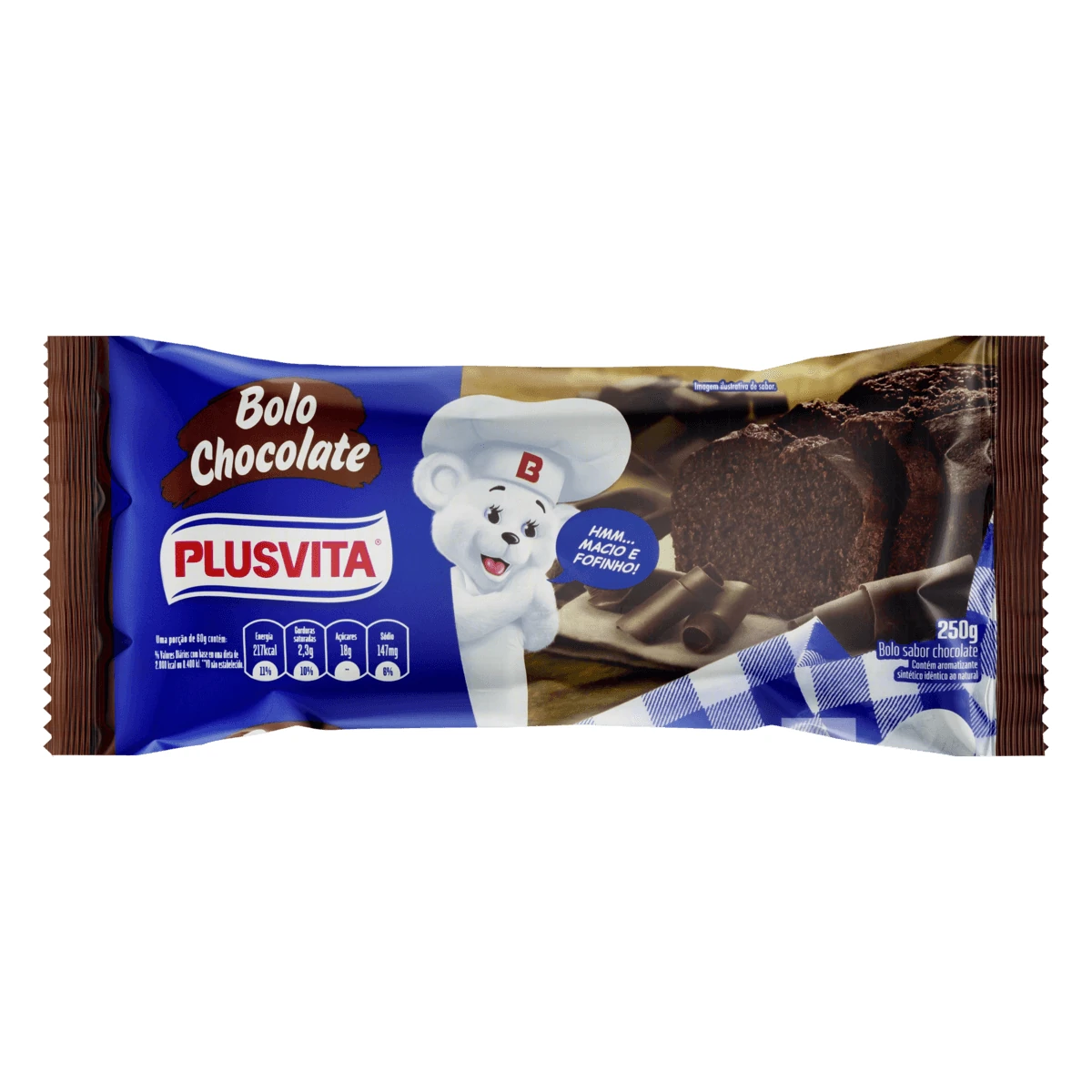 Bolo Chocolate PLUS Vita Pacote 250g