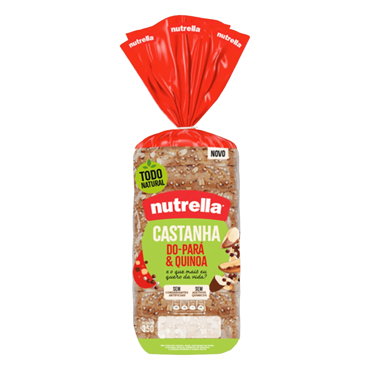 Pão de Forma Castanha do para E Quinoa Nutrella Pacote 350g