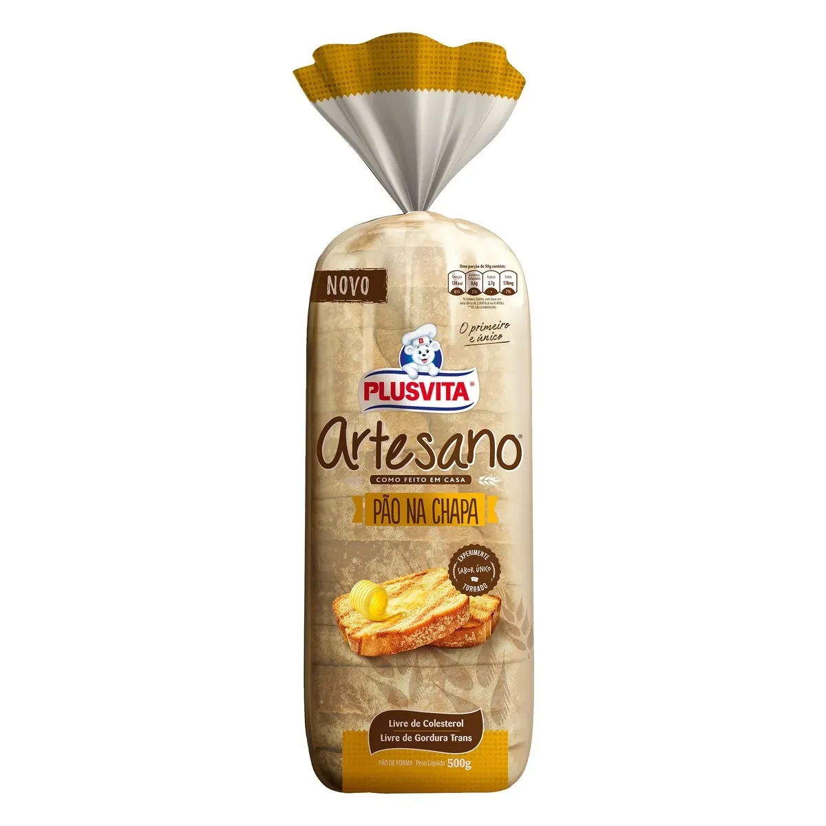 Pão Forma Artesano Na Chapa PLUS Vita Pacote Na 500g
