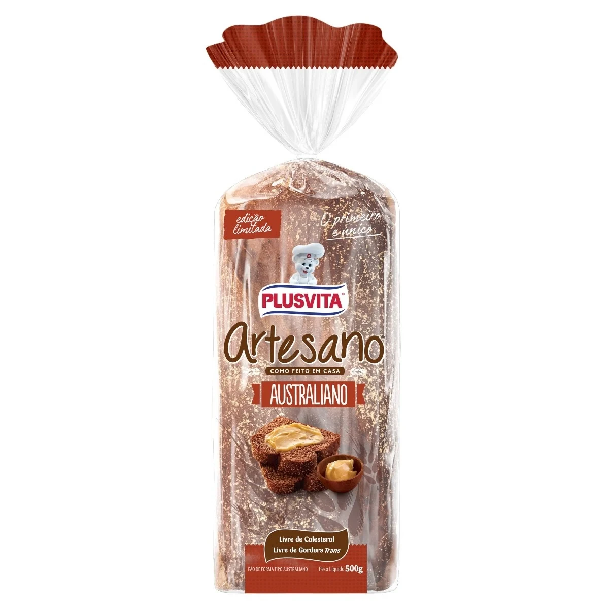Pão Forma Artesano Australiano Plusvita Pacote 500g
