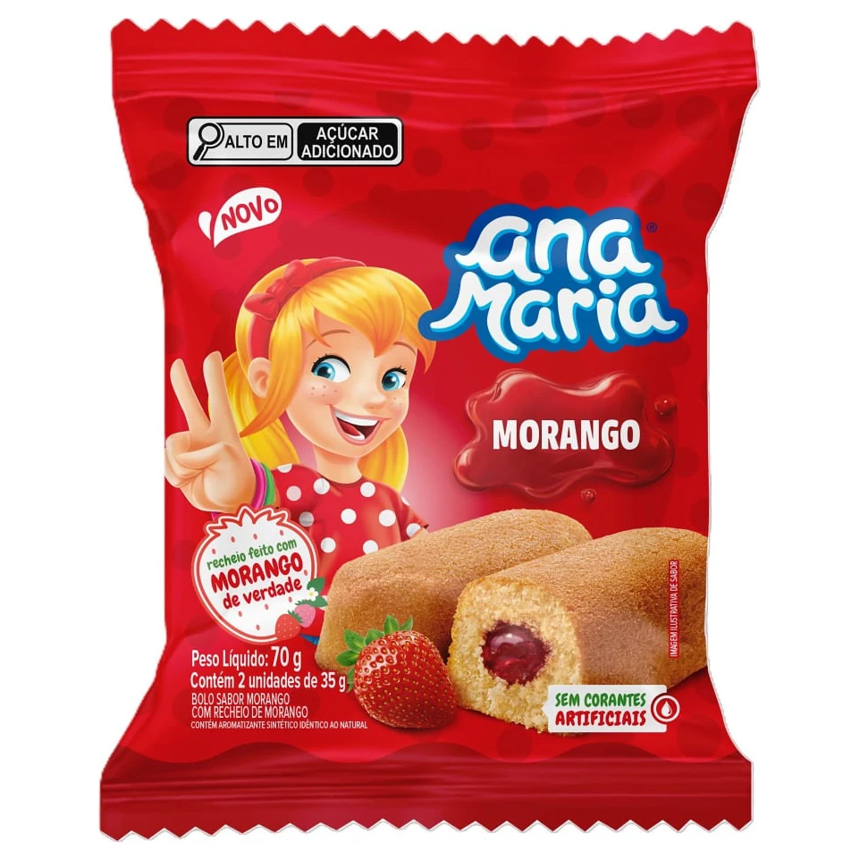 Mini Bolo Morango Ana Maria Pacote 70g