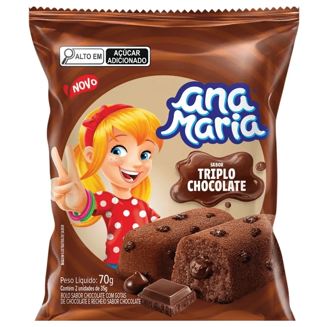Mini Bolo Triplo Chocolate Ana Maria Pacote 70g