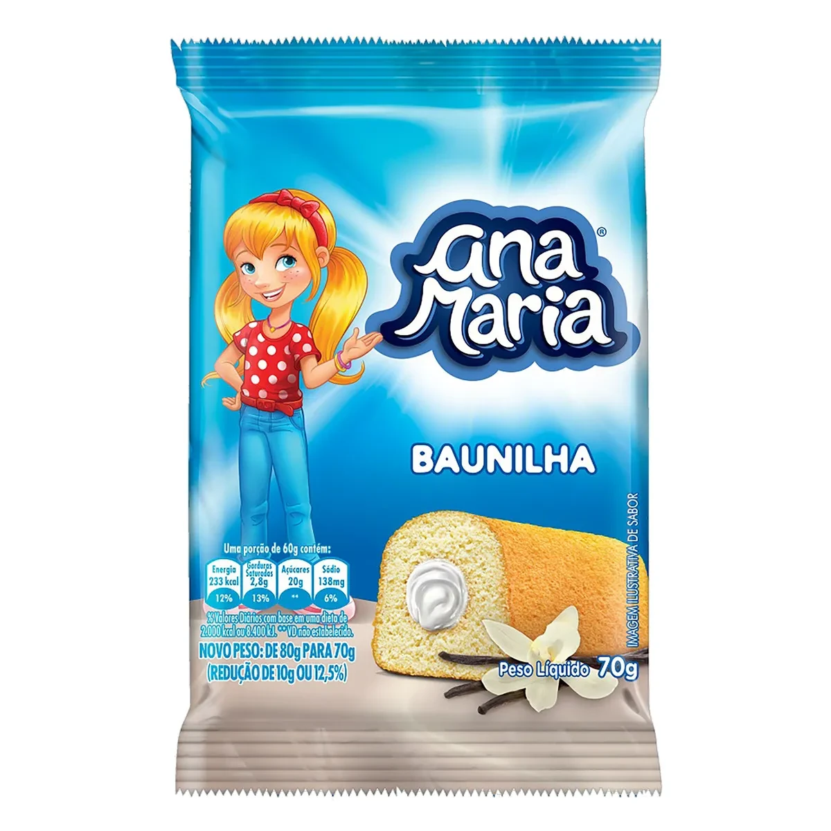 Mini Bolo Baunilha Ana Maria Pacote 70g