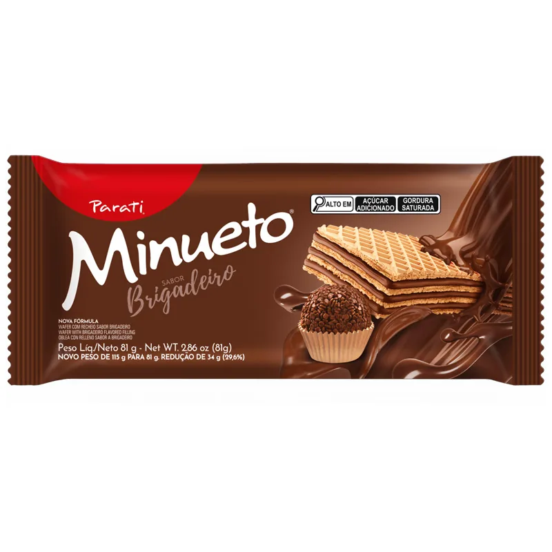 Biscoito Wafer Brigadeiro Minueto Pacote 73g