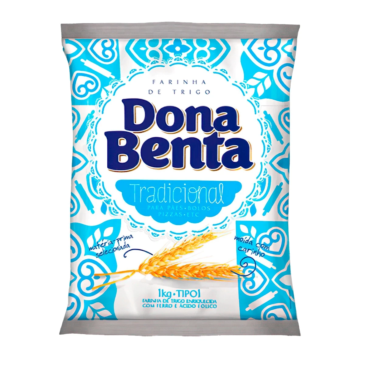Farinha Trigo Tipo 1 Tradicional Plástico Dona Benta Pacote 1kg