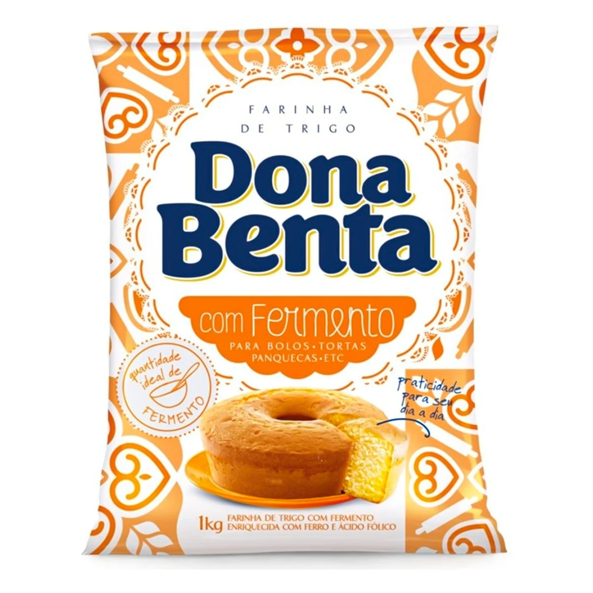 Farinha Trigo Fermento Plástico Dona Benta Pacote 1kg