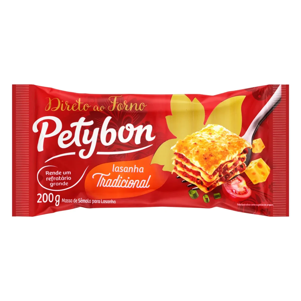 Massa Lasanha Tradicional Direto Forno Petybon Pacote 200g