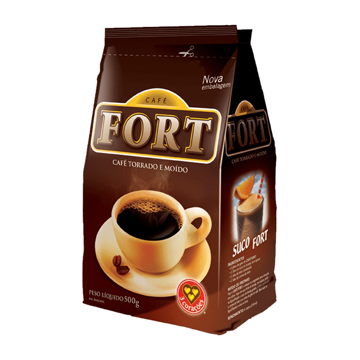 Café Torrado Moido Almofada Extra Forte Fort Pacote 500g