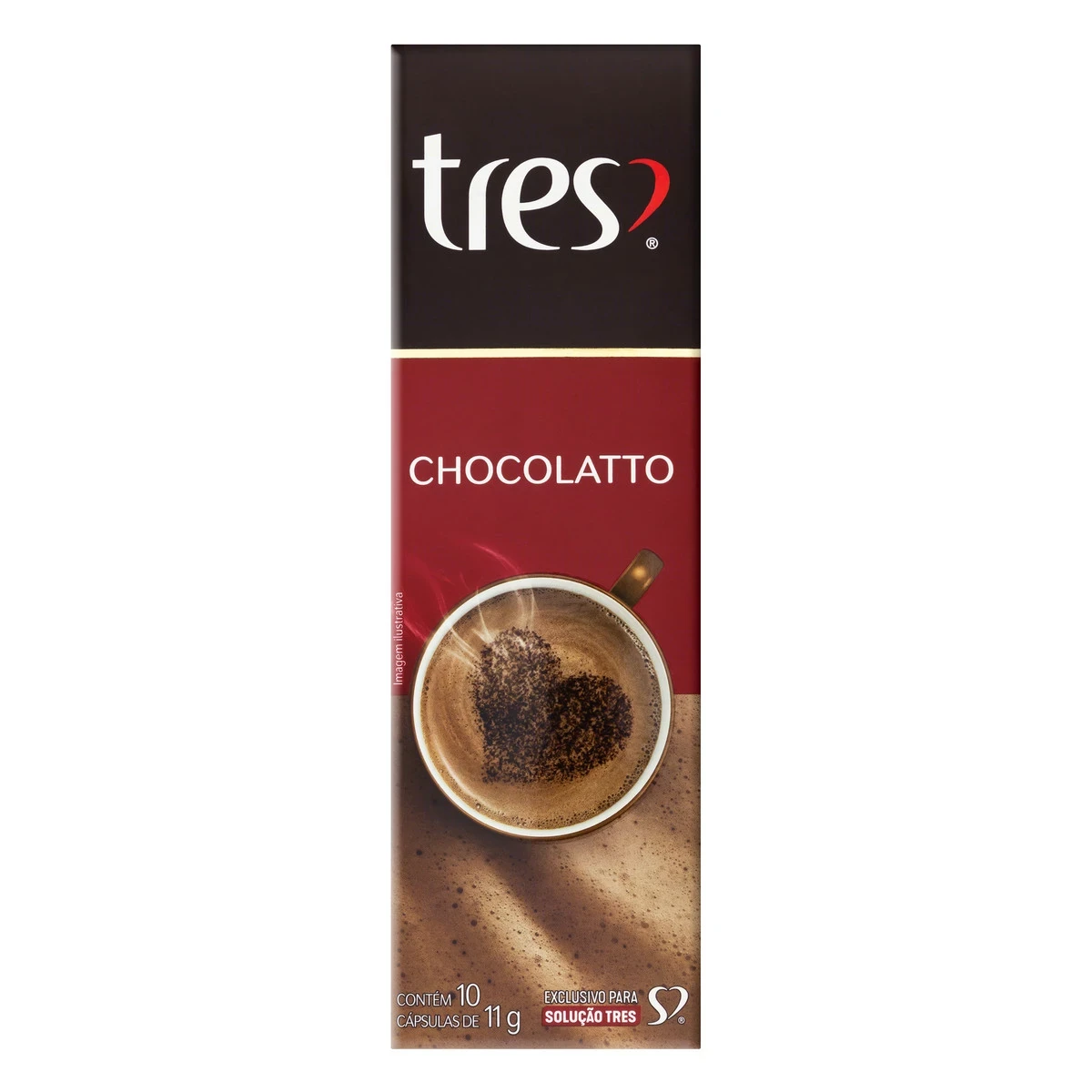 Café Capsula Tres Caramelo Chocolatto 3 Corações Caixa 10 Unidades 110g