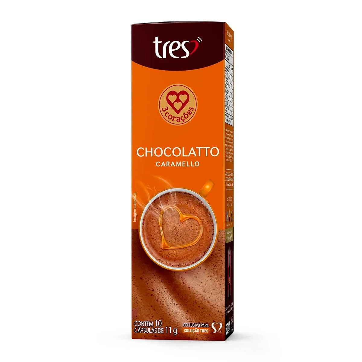 Café Capsula Tres Caramelo 3 Corações Caixa 10 Unidades 110g