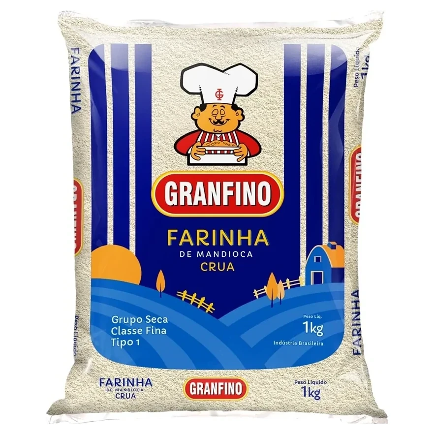 Farinha Mandioca Tipo 1 Crua Granfino Pacote 1kg