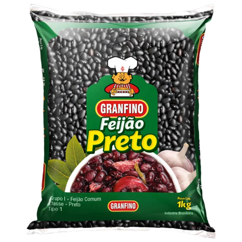 Feijão Preto Tipo 1 Granfino Pacote 1kg