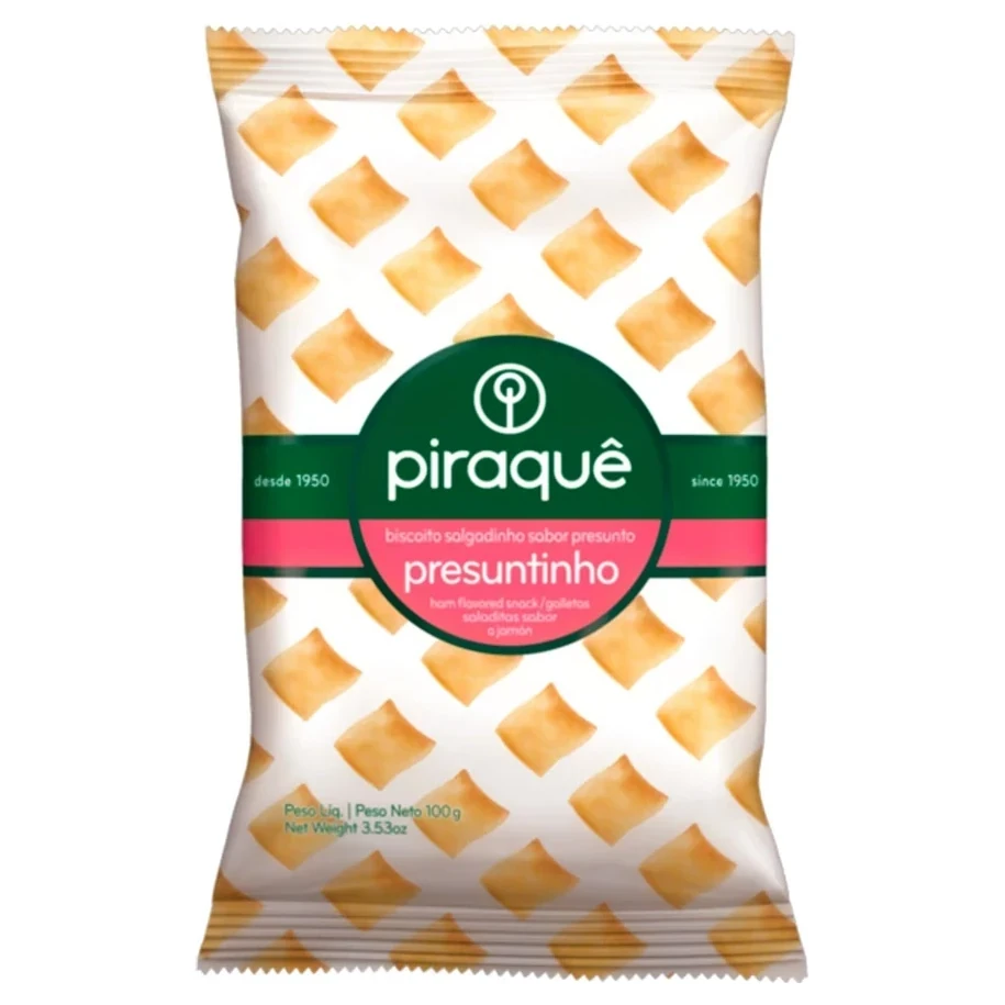 Biscoito Salgadinho Presuntinho Piraque Pacote 100g