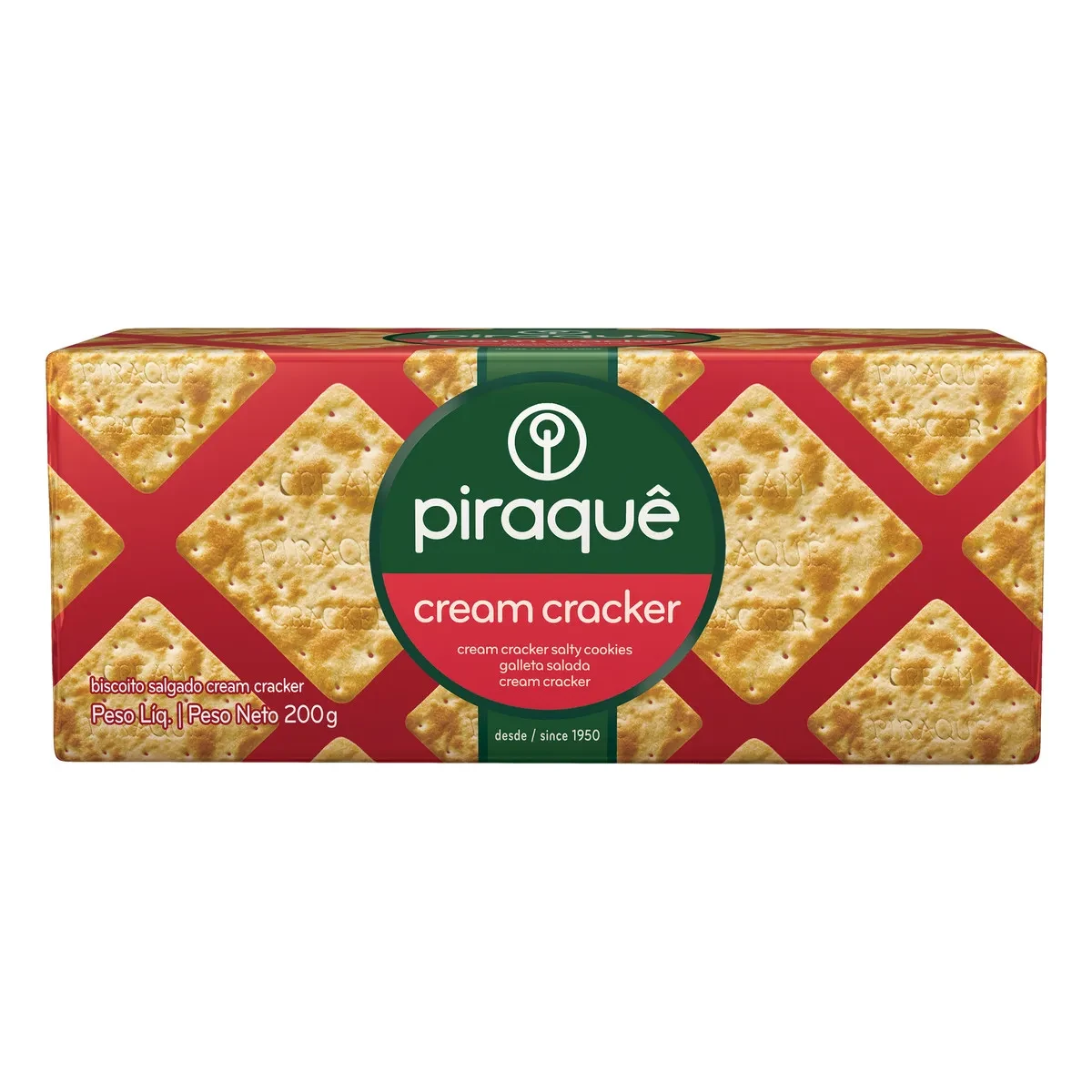 Biscoito Cream Cracker Tradicional Piraque Pacote 184g
