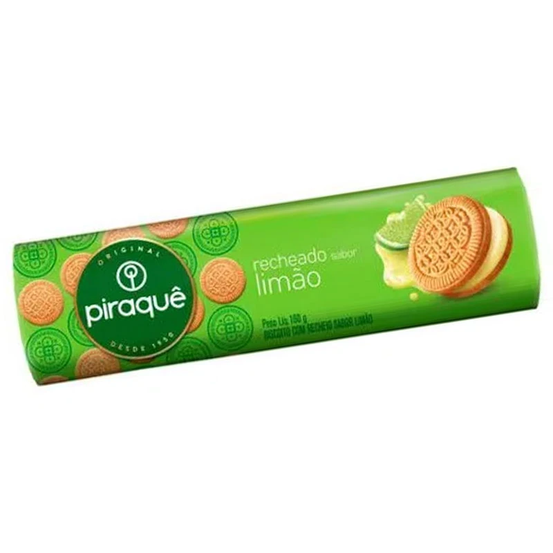 Biscoito Recheado Limão Piraque Pacote 160g